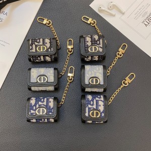 Dior Oblique AirPods Case - CD Logo Luxury Cover with Chain